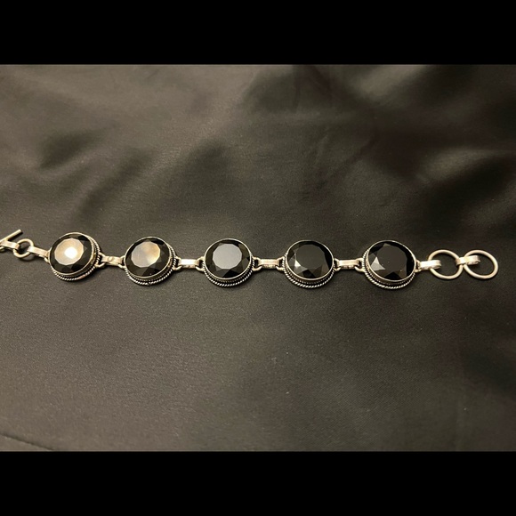 Black Onyx Silver Bracelet - Picture 3 of 8